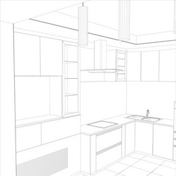 Design process in wire-frame vector