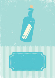 Message in a Bottle - Retro vector image