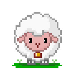 Pixel Sheep - 8-bit Game Asset vector image