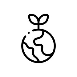 planet earth icon thin linear style design vector image