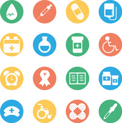 Set icons instruments medical block and flat vector