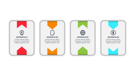 workflow concept for infographic with 4 steps vector image