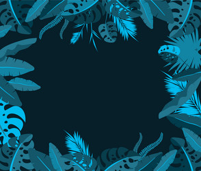 frame with tropical jungle leaves Vector Image