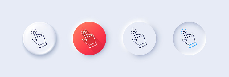 hand cursor line icon click action sign vector image