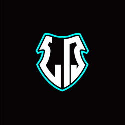 l q initial logo design with a shield shape vector image
