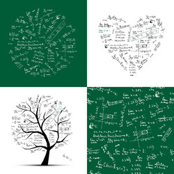 math collection frame tree seamless background vector image