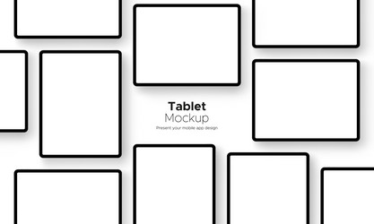 mobile app design tablet computer mockup vector image