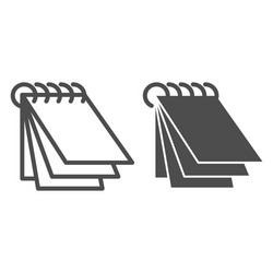 notebook line and solid icon notepad sheets vector image