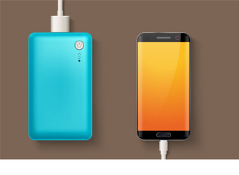 Power bank and phone vector