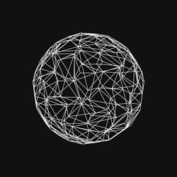 abstract geometric shape - polyhedron wireframe vector image