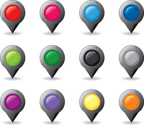 Black Pointer Set - Round Icons vector image