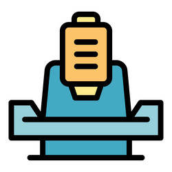 boring lathe icon color outline vector image
