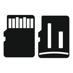 Both sides of sd memory card icon simple style vector