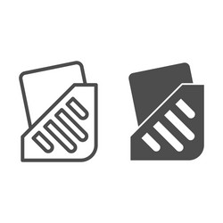 document folder line and solid icon standing case vector image