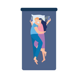 gadget and internet addicted couple in bed flat vector