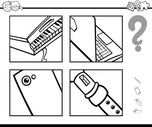 guess objects game for coloring vector image