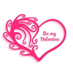 heart with swirls on white background vector image