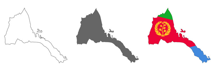 highly detailed eritrea map with borders isolated vector image