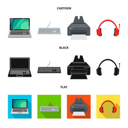 isolated object laptop and device symbol set vector image