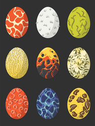 Magic or mythological dragon eggs game asset vector