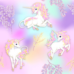 seamless pattern background with unicorn vector image
