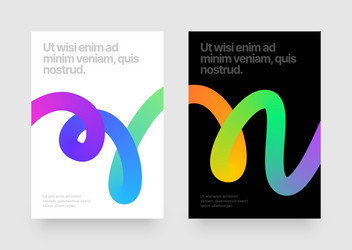 template with colorful gradient squiggles shapes vector image