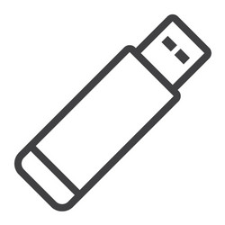 usb flash drive line icon web and mobile memory vector image