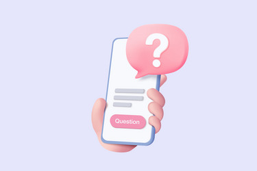 3d written questions with a choice of answers vector image