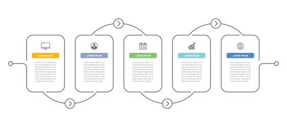 7 data infographics timeline tab thin line index vector image