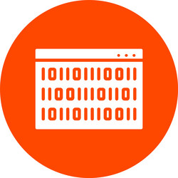 binary code glyph circle icon vector image