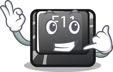 call me button f11 on a cartoon computer vector image