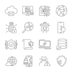Data Security and Network Icons vector image