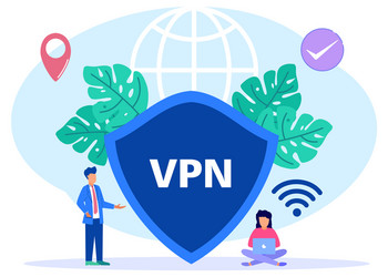 Graphic cartoon character vpn vector