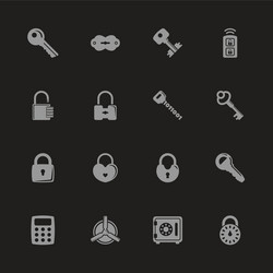 Keys and locks - flat icons vector