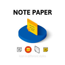 Note paper icon in different style vector