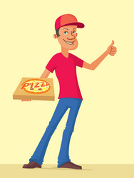 Pizza delivery man vector