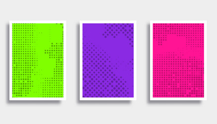 set colorful backgrounds with halftone pattern vector image