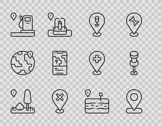 set line city map navigation location alcohol vector image