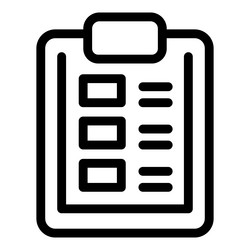 this simple icon of a clipboard shows checkboxes vector image