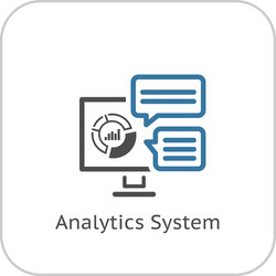 analytics system icon flat design vector