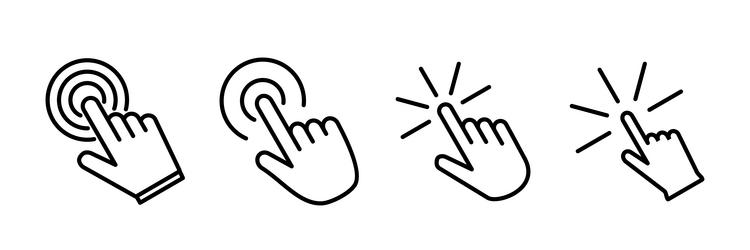 click icon cursor pointer sign vector image