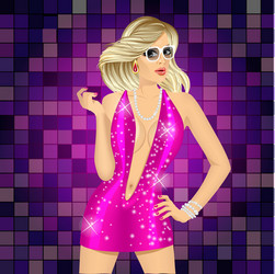 Dancing queen on disco party vector