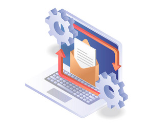 e-mail data computer process vector image