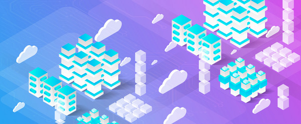 isometric big data flow processing concept cloud vector image
