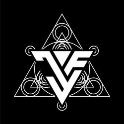 j f monogram letter logo with triangle shape vector image