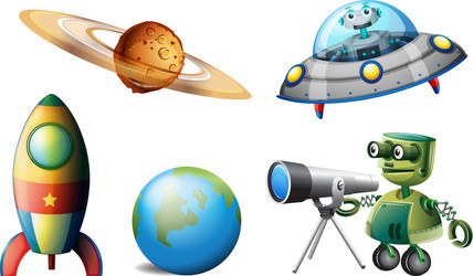 Robots and Spaceships vector image