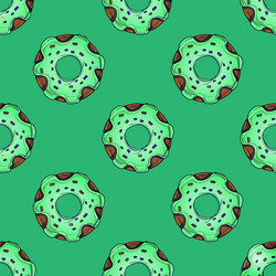 seamless pattern from multi-colored donuts vector image