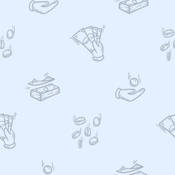 seamless pattern with money wealth business vector image
