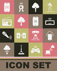 set network cloud connection technology vector image