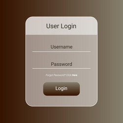elegant brown gradient login screen interface vector image